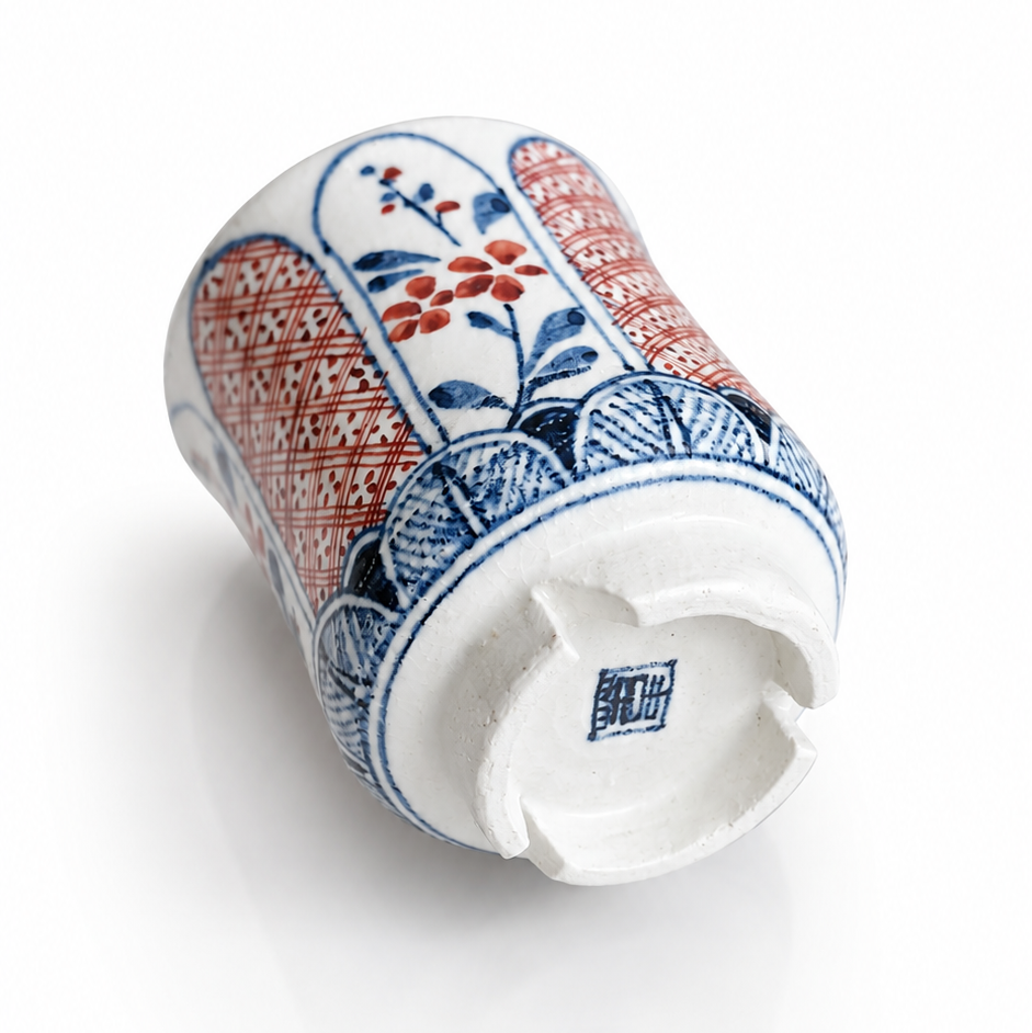 Ibaraki Akae Floral Yunomi Tea Cup