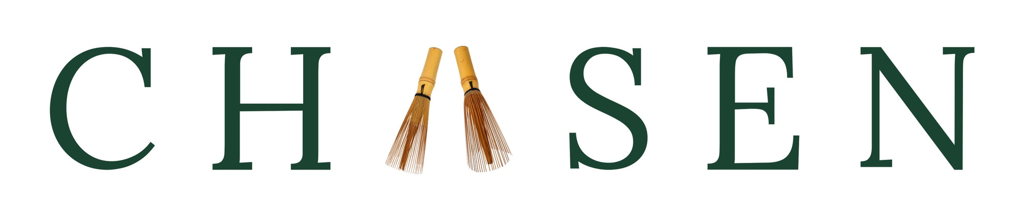 CHASEN — the letter A formed from two handmade bamboo matcha whisks from Takayama, Nara