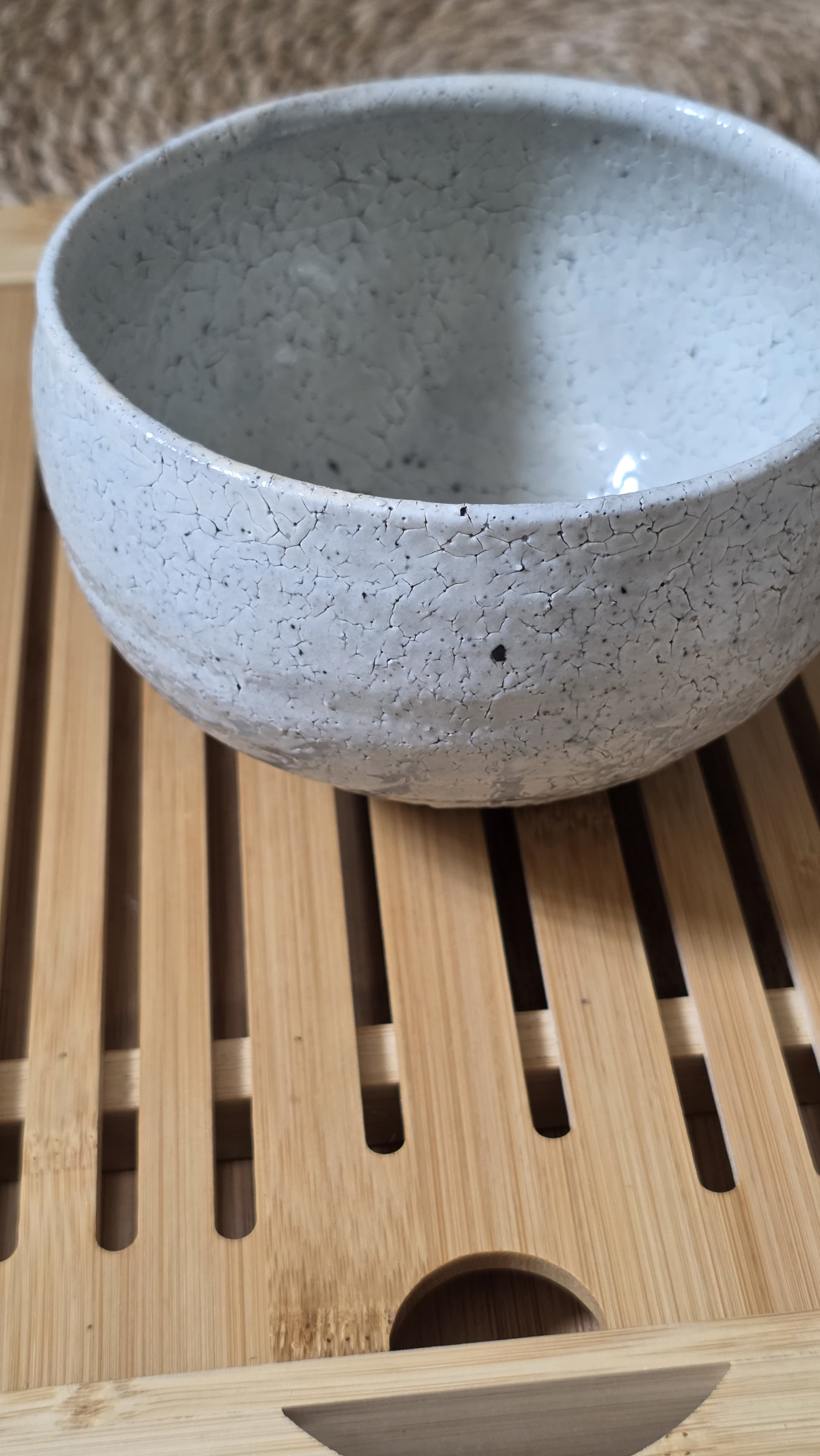 Handcrafted Crackle Glaze Matcha Bowl (Chawan)