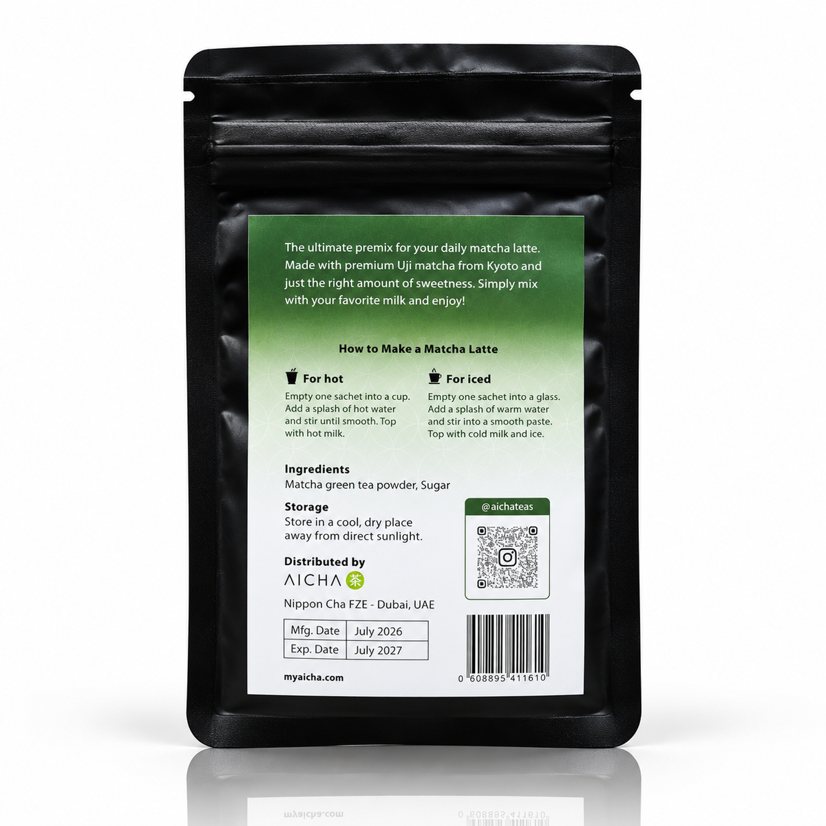 Aicha Pearl Matcha (Pre-sweetened)