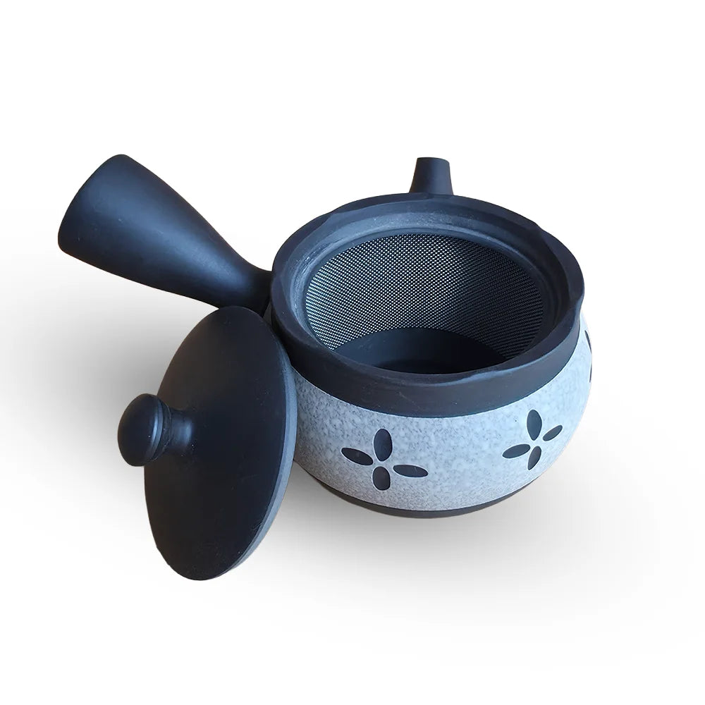 Obi-Ami Kyusu Black - White Cut