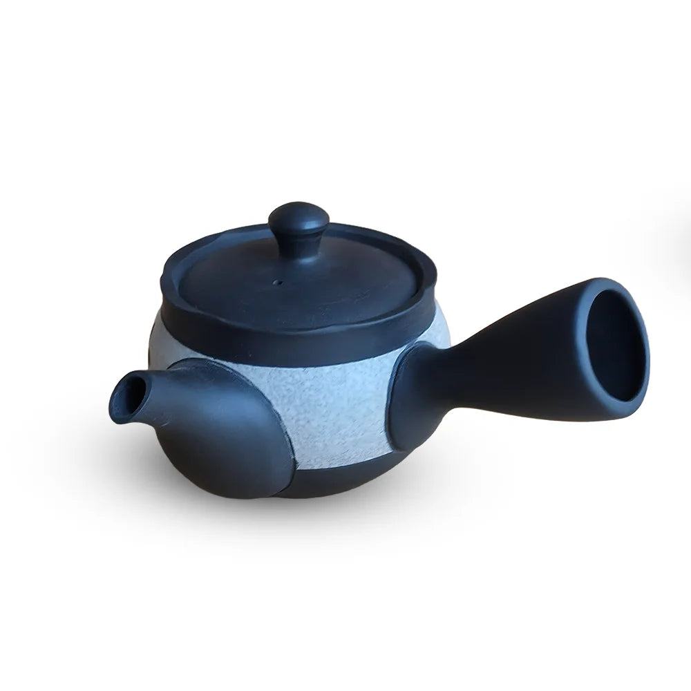 Obi-Ami Kyusu Black - White Cut