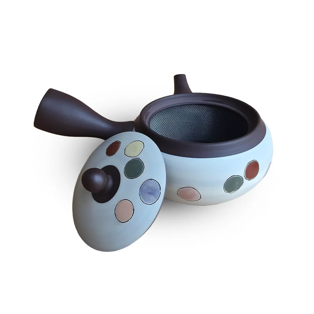 Super-Wide Kyusu Brown Polka Dots