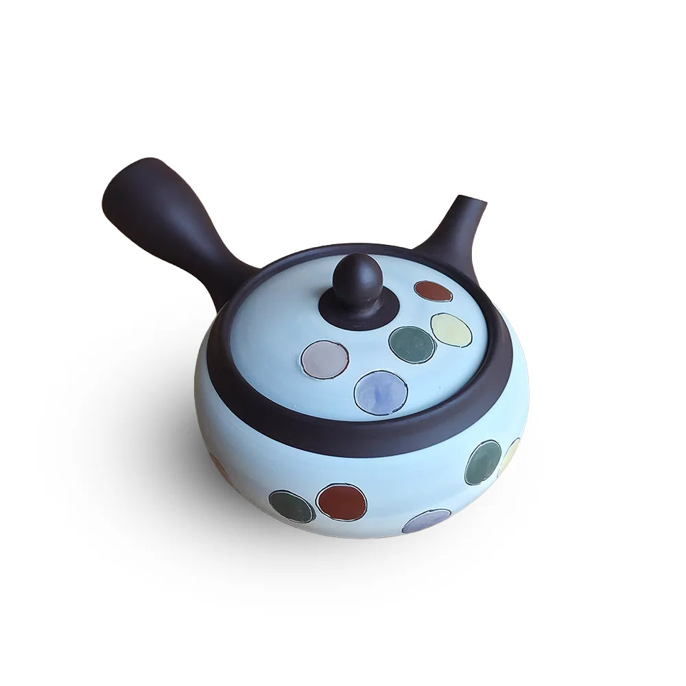 Super-Wide Kyusu Brown Polka Dots