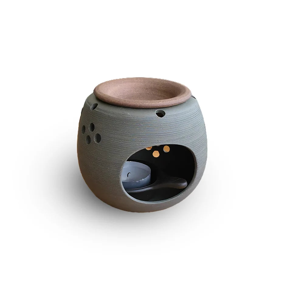 Tea Incense Burner Green Pinecone