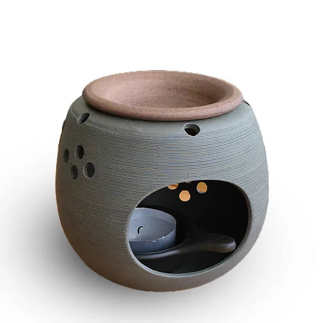 Tea Incense Burner Green Pinecone