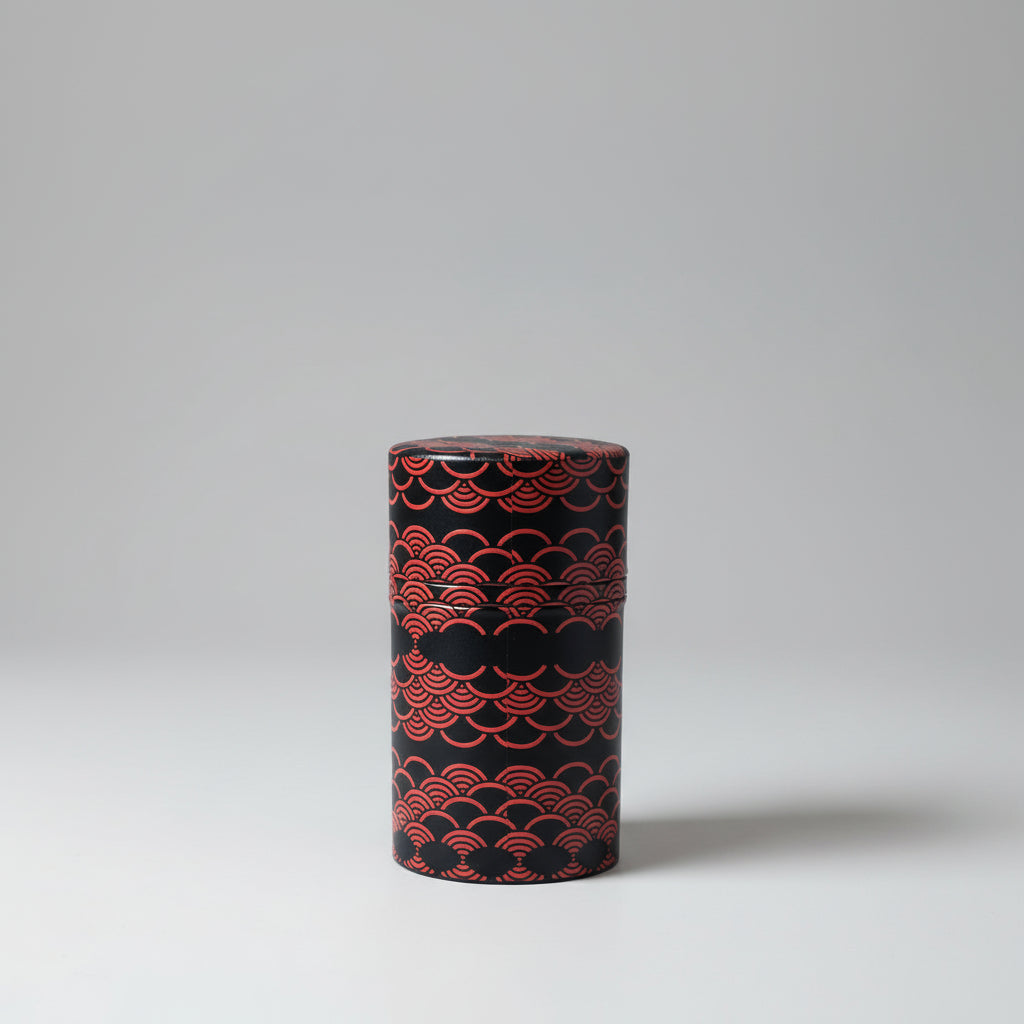 Japanese Tea Caddy – Seigaiha Red Edition