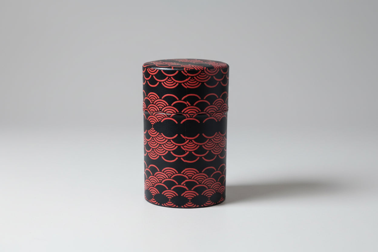 Japanese Tea Caddy – Seigaiha Red Edition