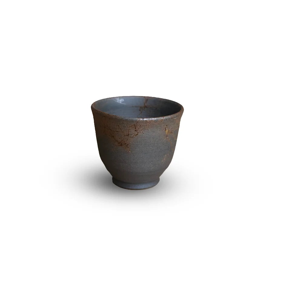 Tanigawa-jin Black Algae - Glaze Yunomi