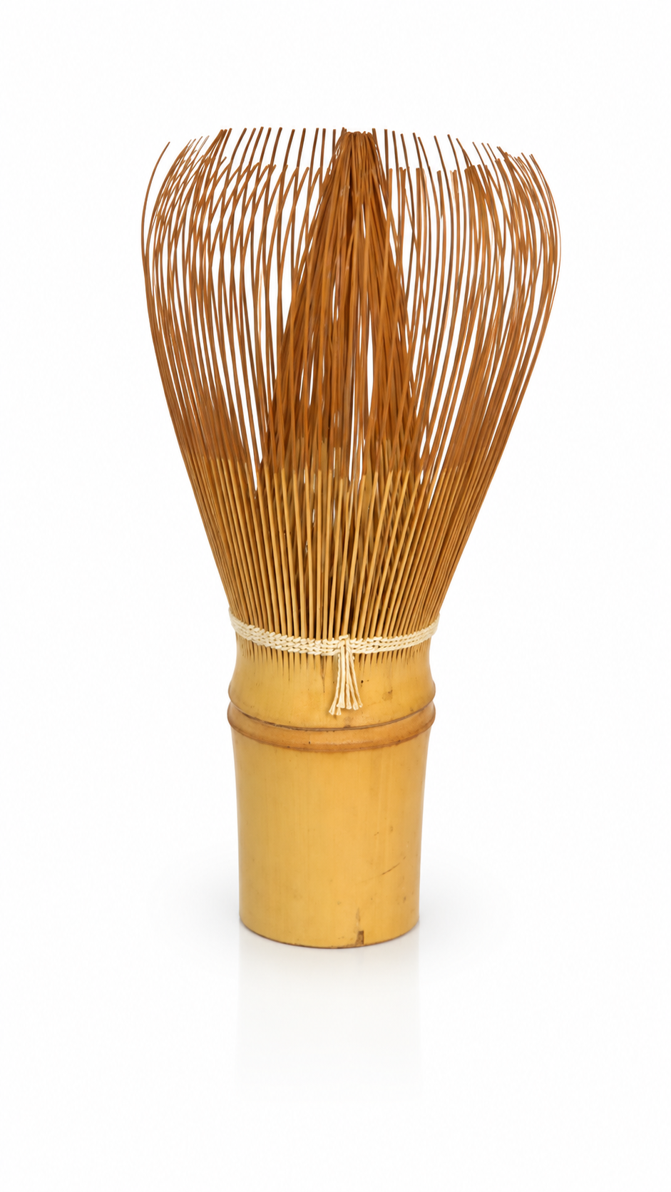 Chasen No. 112 — White Bamboo Matcha Whisk, White Thread · Handmade in Nara