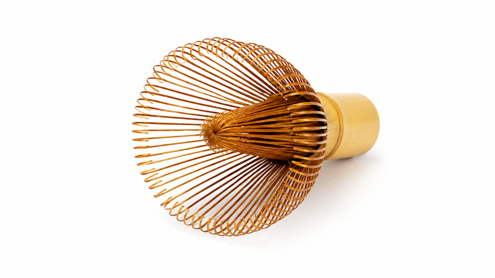 Chasen No. 114 — Fine White Bamboo Whisk, Curled Kazuho · Handmade in Nara