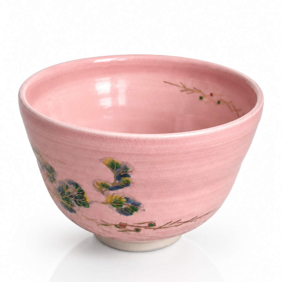 Pink ceramic chawan made in Japan