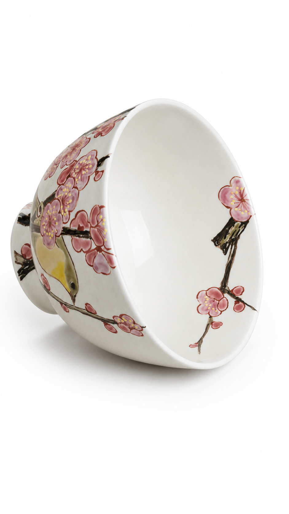 Kyoto Ume Tori (Plum Blossom Songbird) Matcha Bowl
