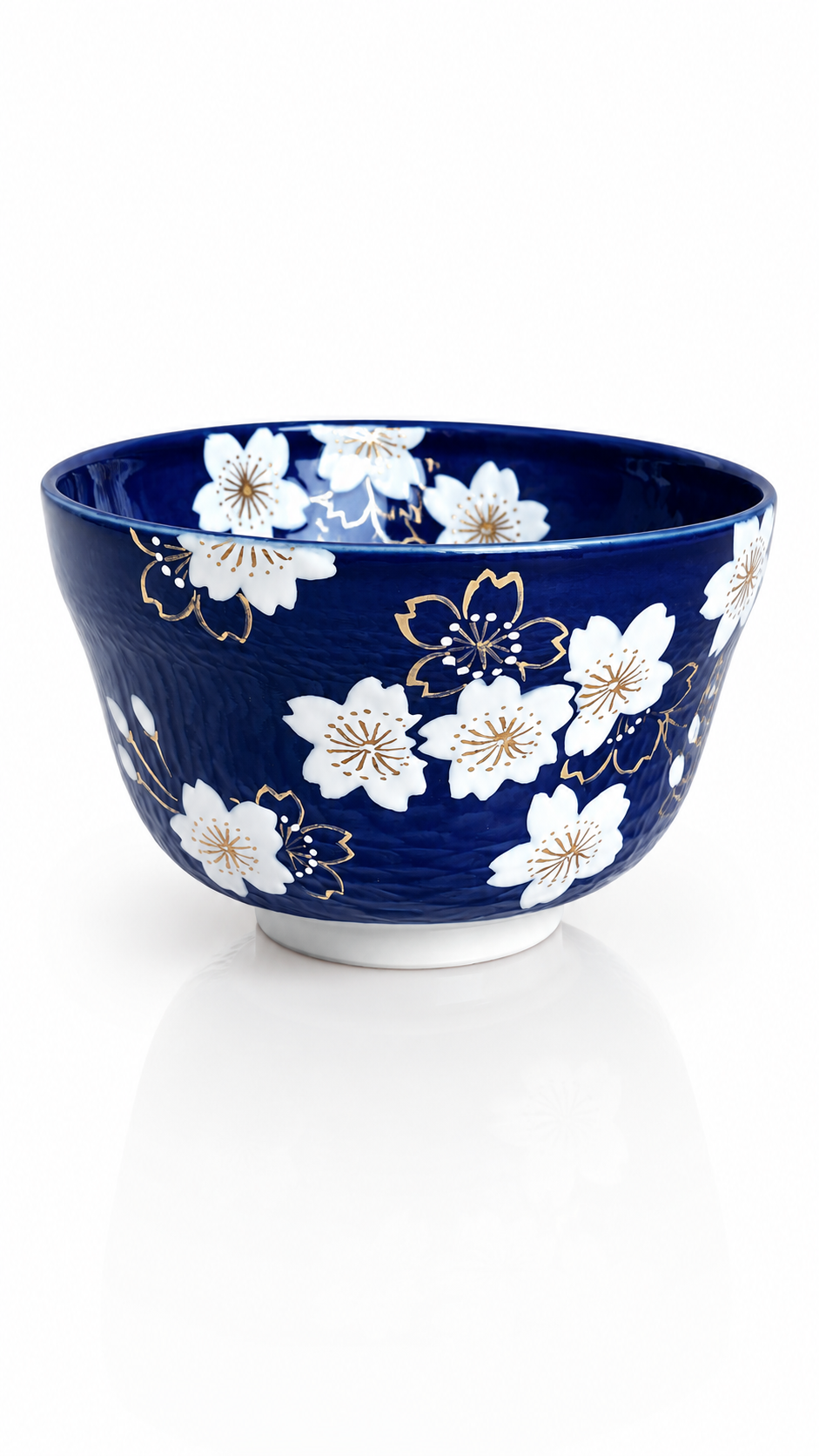 Kyoto Midnight Sakura Chawan handcrafted Japanese matcha bowl with cherry blossom design