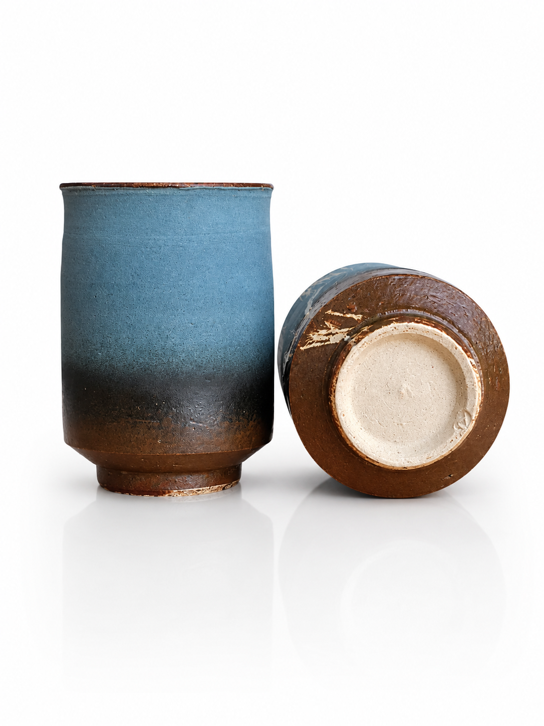 Kobayashi Atsumi Winter Branch Yunomi Pair – Signed Wooden Box