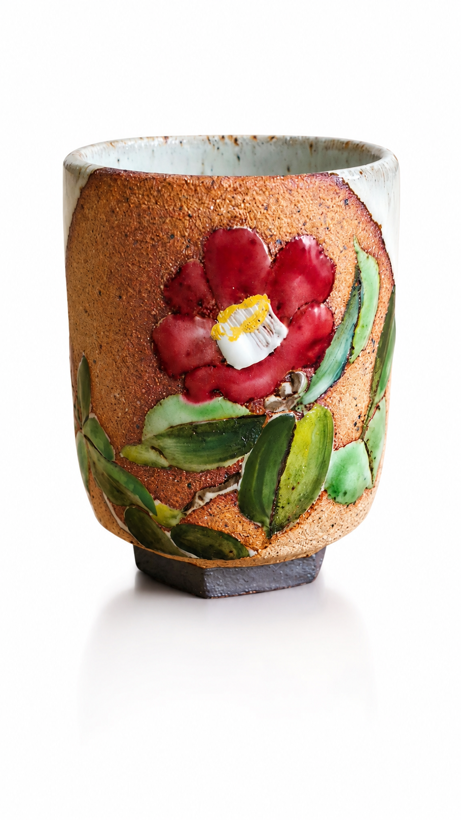 Keibun's Crimson Camellia Yunomi