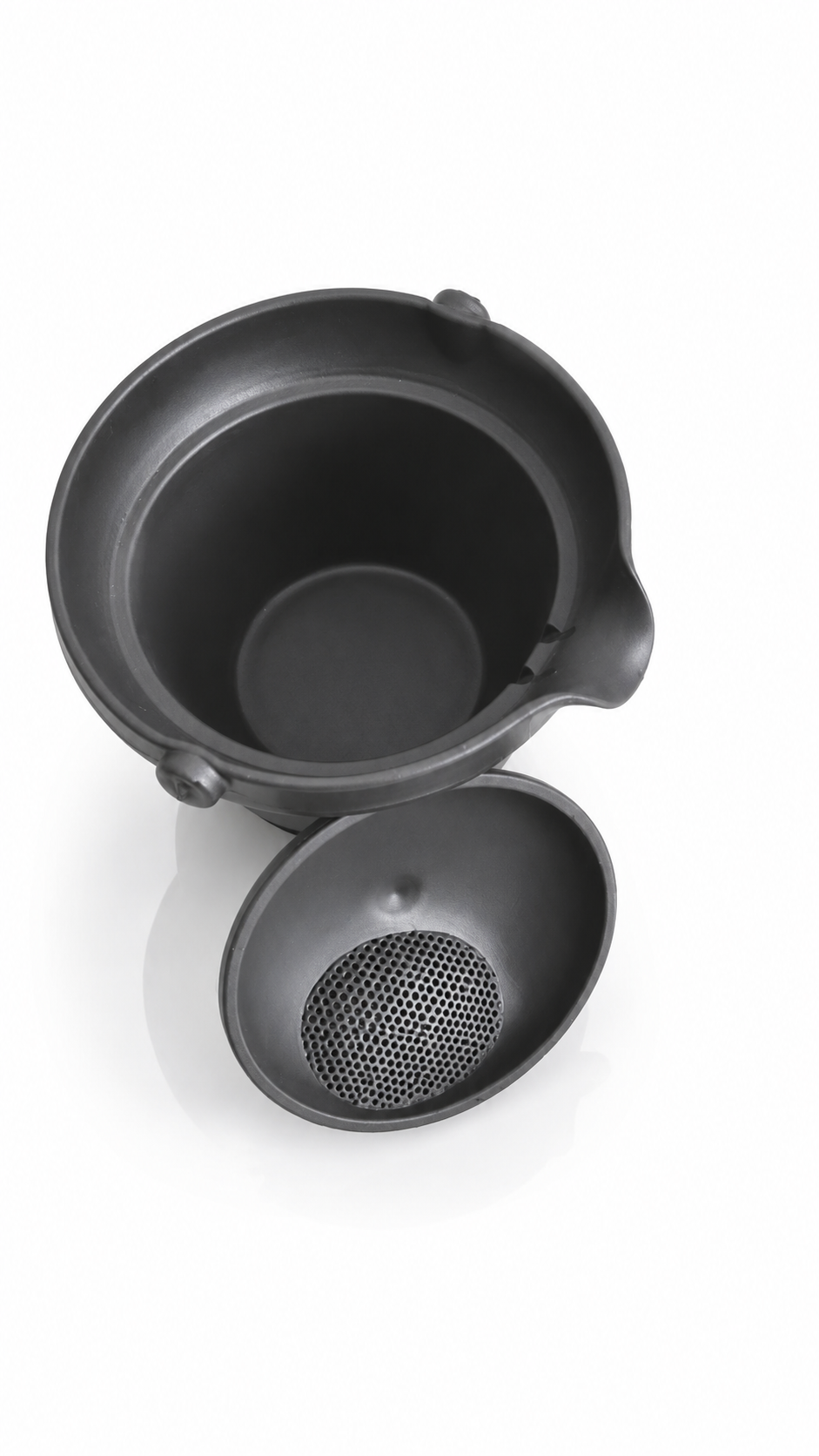Tenro Black Teapot with Built-in Mesh Filter Lid — Tokoname Kyusu