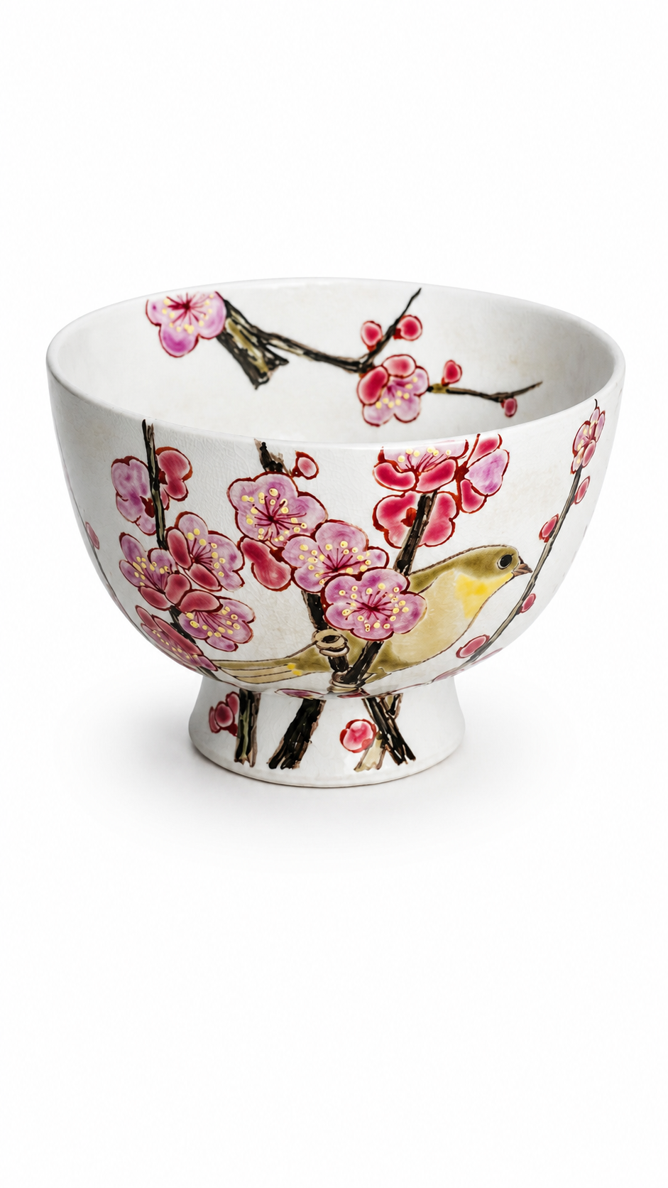 Kyoto Ume Tori (Plum Blossom Songbird) Matcha Bowl