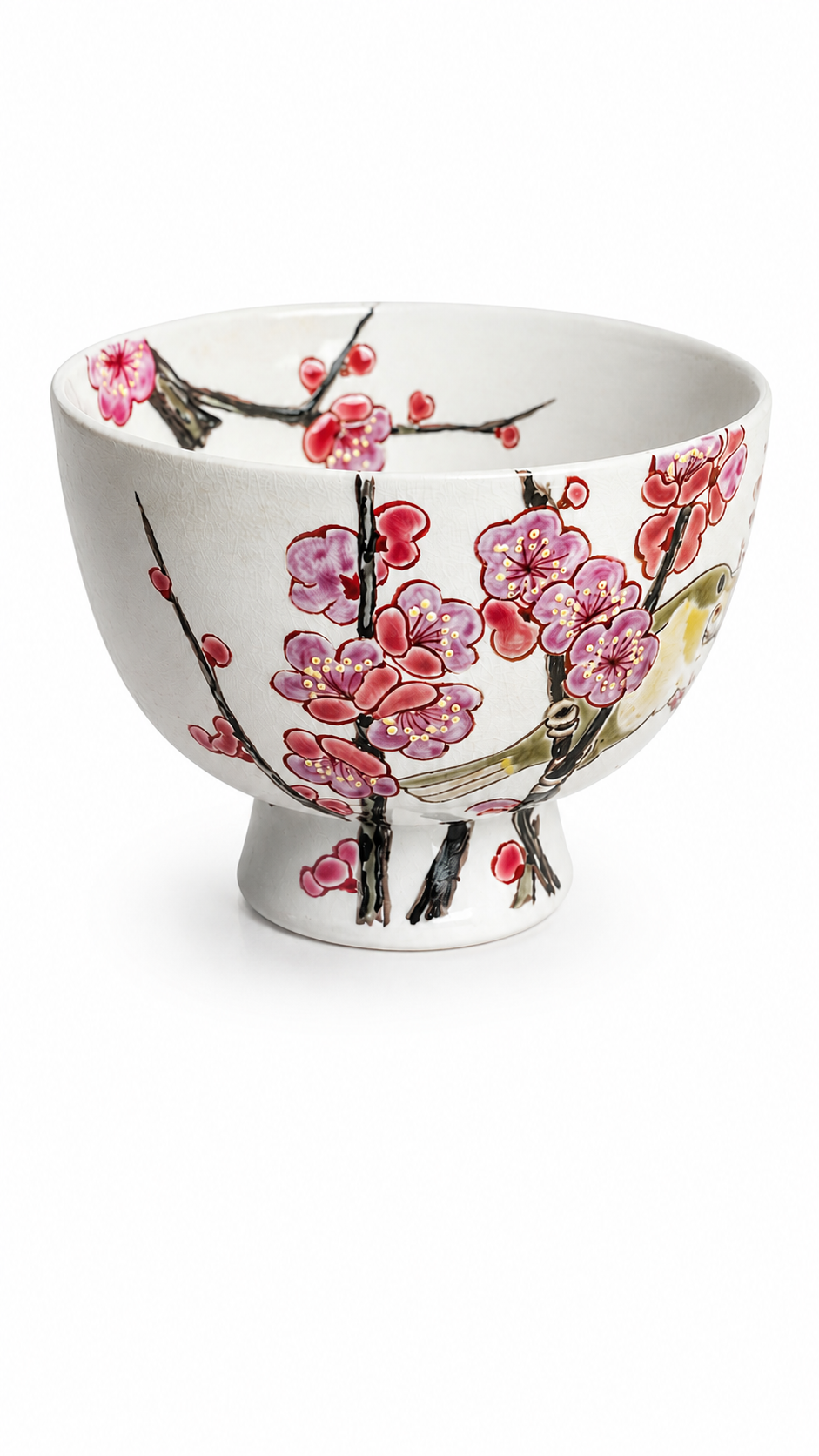 Kyoto Ume Tori (Plum Blossom Songbird) Matcha Bowl